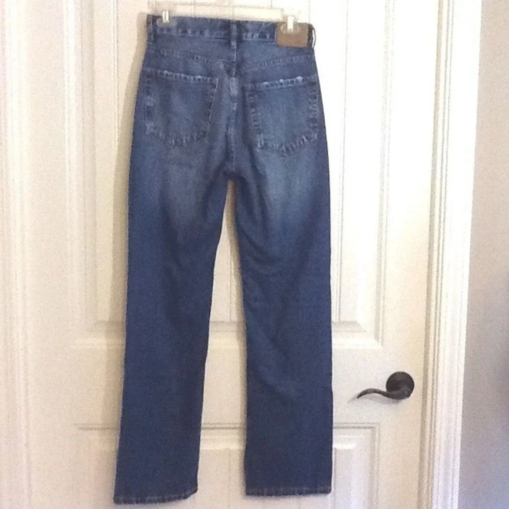 Aeropostale 90s Baggy Jeans W24‎ Size 2 Reg Distressed Denim Button Fly Y2K